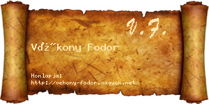 Vékony Fodor névjegykártya